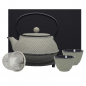 Preview: teeblume cast iron teapot set, Arare, 0,9 litre, with strainer, coaster and 2 mugs in a gift box- different colours