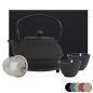 Preview: teeblume cast iron teapot set, Arare, 0,9 litre, with strainer, coaster and 2 mugs in a gift box- different colours