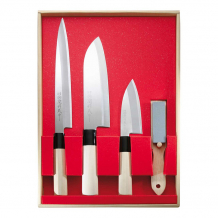 Japanese Knife Set, 3pcs, Sashimi, Kodeba, Santoku and whetstone, item nr. 392900